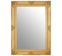 Orsina Baroque Rectangular Wall Mirror, Silver Finish Wooden Mirror With Motifs, Antique Wall Mirror, Statement Mirror in Gold Orsina Gold