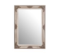 Orsina Baroque Rectangular Wall Mirror, Silver Finish Wooden Mirror With Motifs, Antique Wall Mirror, Statement Mirror in Grey Orsina Grey