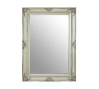 Orsina Baroque Rectangular Wall Mirror, Silver Finish Wooden Mirror With Motifs, Antique Wall Mirror, Statement Mirror Orsina Silver