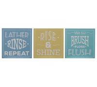 Orsina Bathroom Wall Plaques - Set of 3 in Blue Orsina Blue
