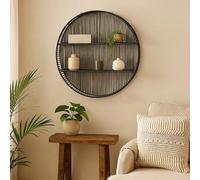 Orsina Batu Large Black Rattan Wall Shelf