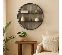 Orsina Batu Large Black Rattan Wall Shelf Orsina Black