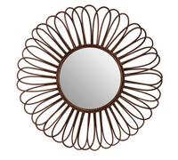 Orsina Batu Rattan Black Circular Wall Mirror