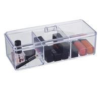 Premier Housewares 3 Compartment Cosmetics Organiser With Lid/Makeup Organiser Drawer/Storage Skincare Organiser/Cosmetics Box/Skincare Storage Box