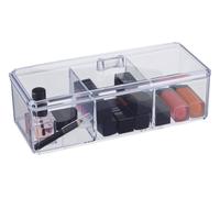Premier Housewares 3 Compartment Cosmetics Organiser With Lid/Makeup Organiser Drawer/Storage Skincare Organiser/Cosmetics Box/Skincare Storage Box