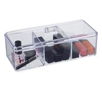 Orsina Beauty 3 Compartment Cosmetics Organiser With Lid in Clear Orsina Clear