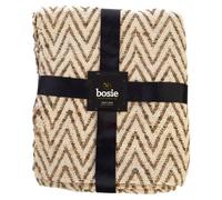 Orsina Beige Woven Chevron Throw, Soft Cotton & Viscose Blend Sofa Throw, Durable Geometric Blanket