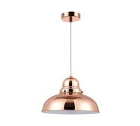 Orsina Bell Pendant Light With Copper Finish , Hanging Lamp With Chrome Screws, Pendant Lamp With Glass Bulb Cover