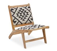 Orsina Berber Style Chair, Mango Wood Frame Upholstered Accent Chair, Tribal Motif Cotton Armchair With Foam Padding Orsina Multicolor