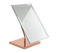 Orsina Bevelled Glass Rose Gold Table Mirror, Iron Mirror, Small Table Mirror, Shaving Mirror For Daily Grooming