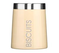 Orsina Biscuit Canister, Stylish Metal Storage Jar With Embossed Label & Lid, Keeps Biscuits Fresh in Cream Orsina Cream