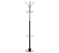 Premier Housewares 182 cm Floor Standing Coat Stand with Umbrella Holder, Black/Chrome