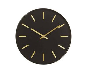 Orsina Black And Gold Wall Clock, Stylish Clock For Livingroom Wall, Functional Kitchen Clock, Versatile Big Clock