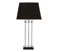 Orsina Black & Silver Table Lamp, Granite Base Accent Lamp with Fabric Shade, Stainless Steel Body Orsina Black