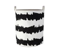 Premier Laundry Basket, Black/White Fabric