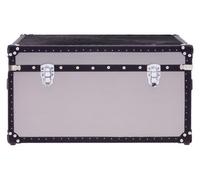 Orsina Black And White Genuine Cowhide Storage Trunk,organizing Chest With Metallic Studs,ideal For Modern Homes