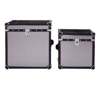 Orsina Black And White Genuine Cowhide Storage Trunk Set,natural Leather Chest Storage Box,white Finish Chest Box