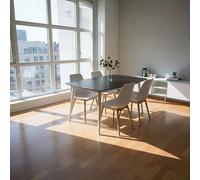 Orsina Black Ash Veneer Dining Table, Modern Rubberwood, Modern Black And White Dining Table, Wooden Dining Table