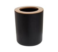 Orsina Black Bamboo Fibre Waste Bin, Minimalist Recycling Bin, Indoor Bin For Everyday Rubbish, Compact Dust Bin