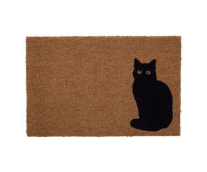 Orsina Black Cat Printed Fiber Doormat