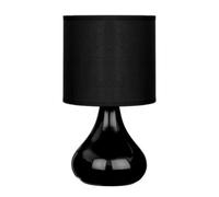 Premier Housewares Bulbus Ceramic Minimalist Table Lamp - Black, Black