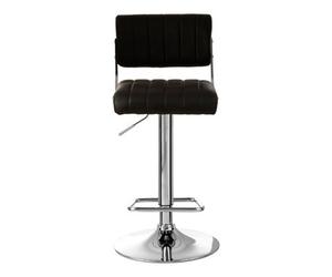 Orsina Black Channel Design Seat Bar Stool, Adjustable Height Kitchen Bar Stool, Footrest Swivel Barseat