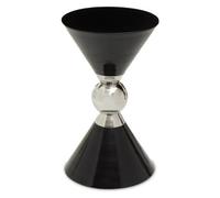 Orsina Black & Chrome Side Table, Geometric Design Bedside Table, Contemporary End Table For Lounge, Bedroom