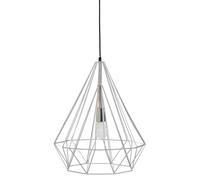 Orsina Black Conical Pendant Light, Distinctive Decorative Ceiling Light, Cage Frame Hanging Lamp For Dining Area in Silver Orsina Silver