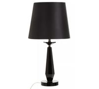 Orsina Black Crystal Table Lamp With Metal Base, Round Shade Bedside Light, Distinctive Decorative Accent Lighting