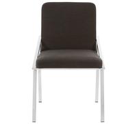 Orsina Black Dining Chair, Fabric Upholstered Armchair for Living Room, Loung Chair with Angled Arms & Steel Legs Orsina Black