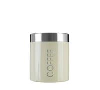 Orsina Black Enamel Coffee Canister, Glossy Metal Storage Jar With Airtight Lid For Freshness, Durable & Stylish in Cream Orsina Cream