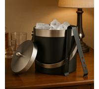 Orsina Black Enamel Ice Bucket With Tongs
