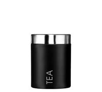 Orsina Black Enamel Tea Canister, Durable Metal Storage Jar With Glossy Finish And Airtight Lid, Keeps Tea Fresh