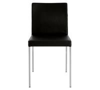 Orsina Black Faux Leather Dining Chairs Set of 2, Contemporary Black Leather-Effect Upholstery with Soft Padding Orsina Black