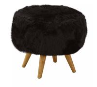 Orsina Black Fur Effect Cabaret Stool Orsina Black