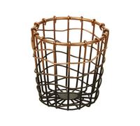 Orsina Black & Gold Wireframe Storage Pot, Decorative Baskets For Shelves, Space-Saving Basket For Home And Office