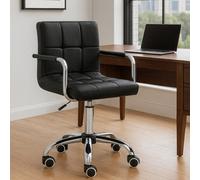 Interiors by PH Square PU Office Chair, Black
