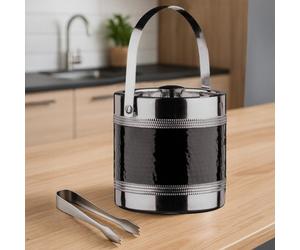Orsina Black Ice Bucket With Tongs