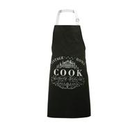 Orsina Black Kitchen Apron With White Neck, Cooking Apron For Men. Women, Apron With Cook Lettering