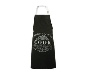 Orsina Black Kitchen Apron With White Neck, Cooking Apron For Men. Women, Apron With Cook Lettering