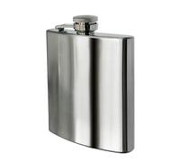 Orsina Black Leather Effect Stainless Steel Hip Flask Set, 8oz Flask With Matching Shot Glasses & Funnel in Silver Orsina Silver