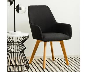 Orsina Black Leisure Chair, Effortless Cleaning Lounge Chair, Space-Saving Armchair, Comfortable Lobby Chair