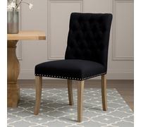 Premier Housewares Kensington Townhouse Black Linen Dining Chair