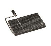 Orsina Black Marble Cheeseboard with Slicer, Natural Marble Cheese Board with Built-In Stainless Steel Wire Cutter Orsina Black