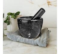 Orsina Black Marble Plain Mortar & Pestle, Durable Natural Marble Grinder with Polished Finish Orsina Black