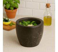 Orsina Black Marble Tapered Mortar And Pestle, Durable Natural Stone Grinder For Kitchen Use