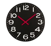 Premier Housewares Wall Clock with Red Hands - Black