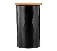 Orsina Black Medium Storage Canister, Stylish Textured Metal Jar With Lid For Tea, Coffee Or Sugar, Compact And Orsina Black