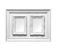 Orsina Black Meta 2 Photo Frame, Dual Picture Frame with Embossed Decorative Border, Picture Holder With Glass Panes in White Orsina White