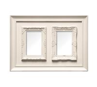 Orsina Black Meta 2 Photo Frame, Dual Picture Frame with Embossed Decorative Border, Picture Holder With Glass Panes in Cream Orsina Cream